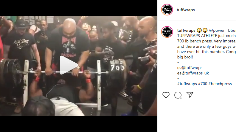 Johnny Harris is the 1st person under 300 lbs to bench press 700lbs