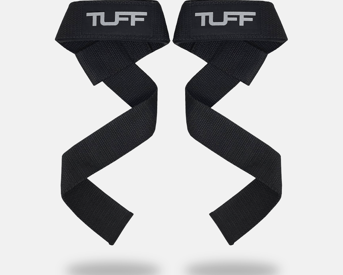 TUFF Lifting Straps | Premium Padded Lifting Straps With Neoprene All Black TuffWraps.com