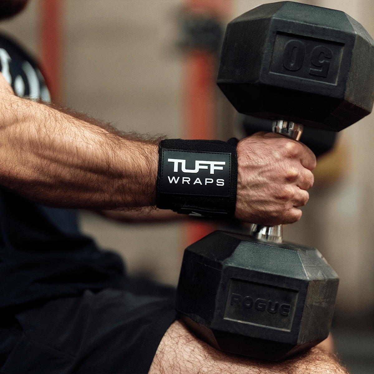 16" Villain "STIFF" Wrist Wraps - All Black TuffWraps.com