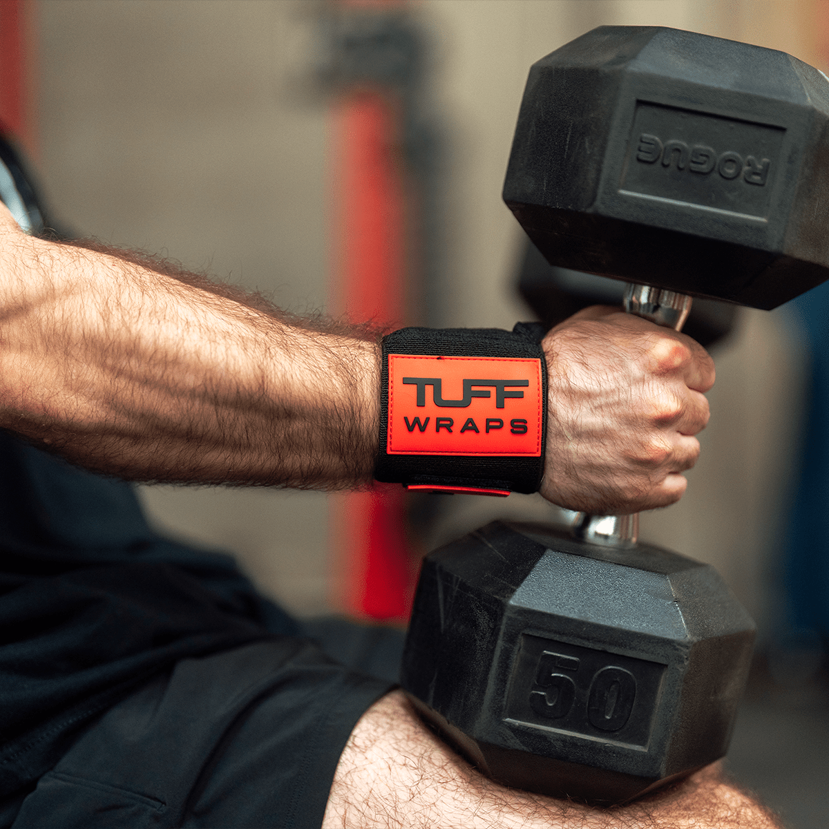 16" Villain "STIFF" Wrist Wraps - Black / Red TuffWraps.com