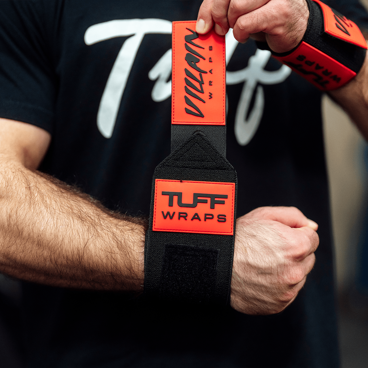16" Villain "STIFF" Wrist Wraps - Black / Red TuffWraps.com