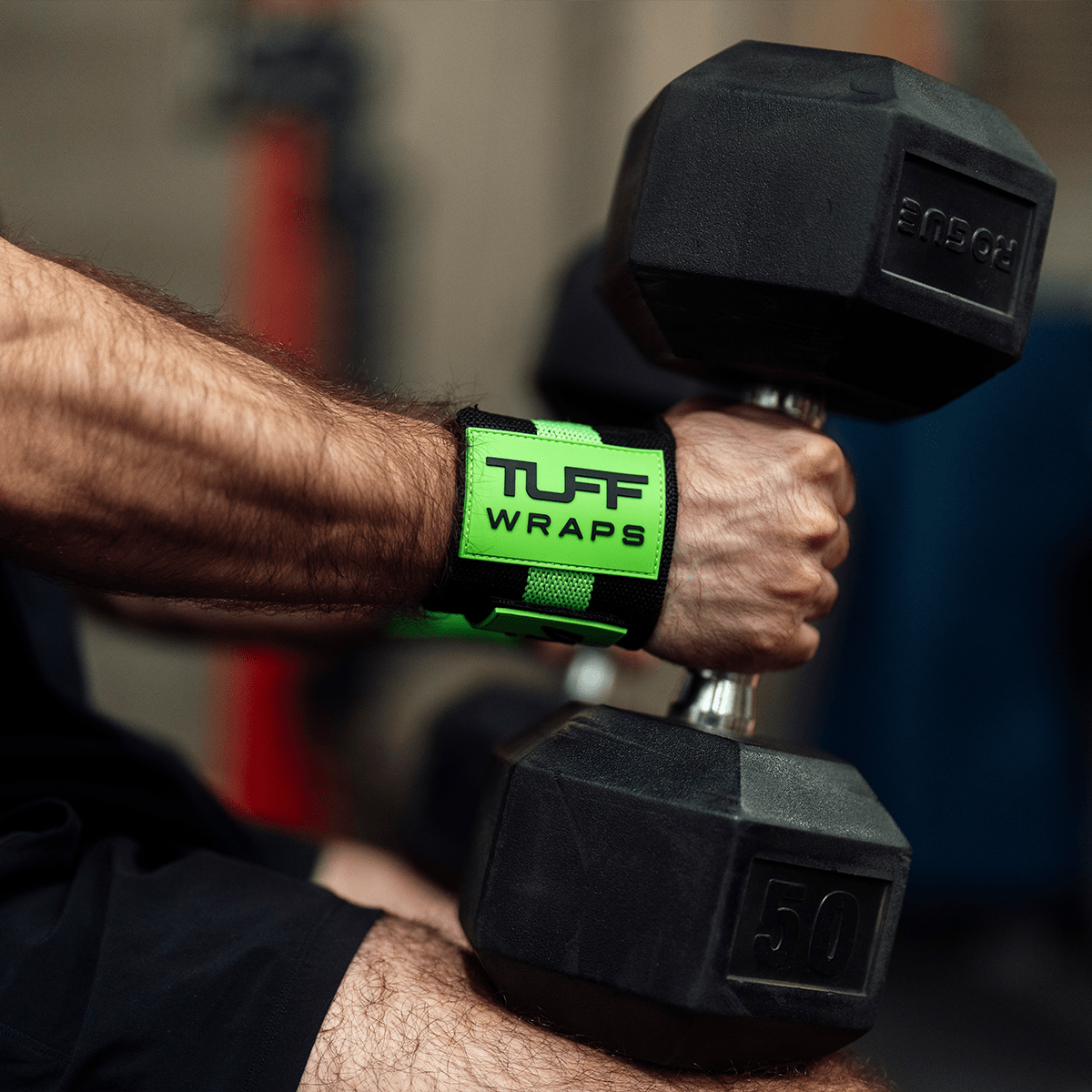 16" Villain Wrist Wraps - Black & Green TuffWraps.com