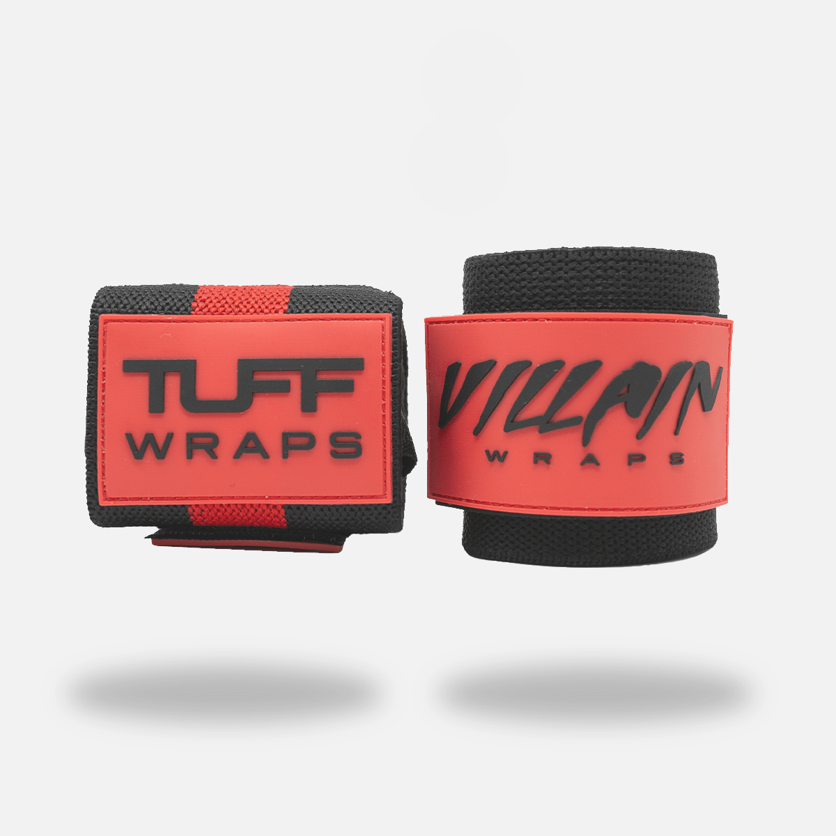 16" Villain Wrist Wraps - Black/Red 16 inch TuffWraps.com