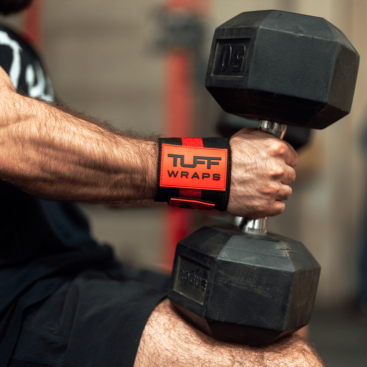 16" Villain Wrist Wraps - Black/Red TuffWraps.com