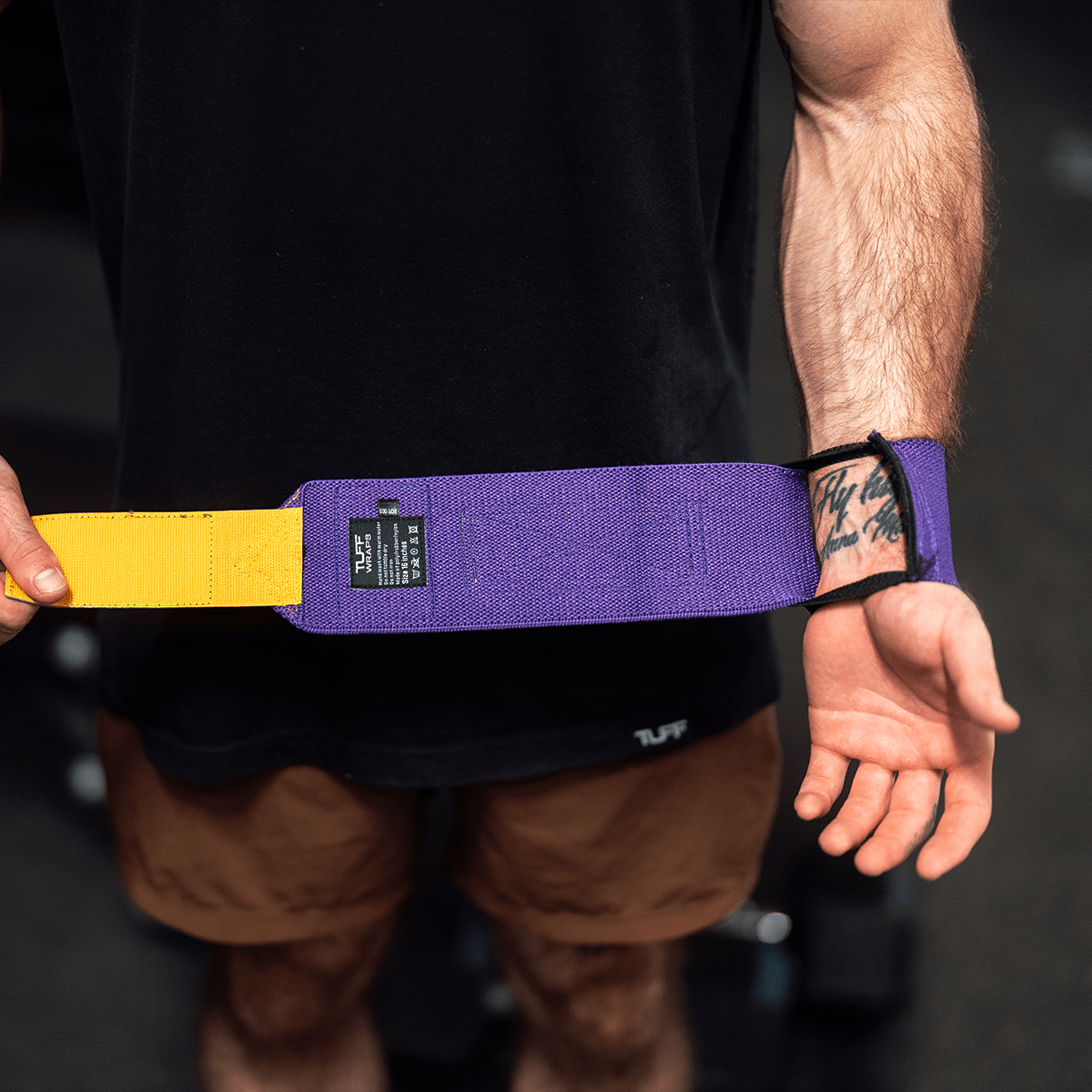 16" Villain Wrist Wraps - Purple & Yellow TuffWraps.com