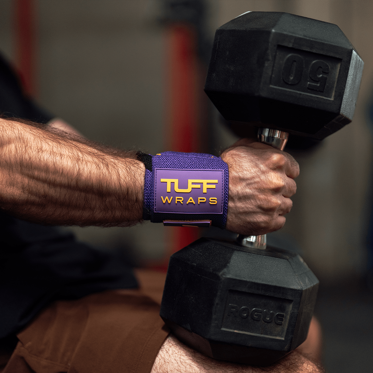16" Villain Wrist Wraps - Purple & Yellow TuffWraps.com