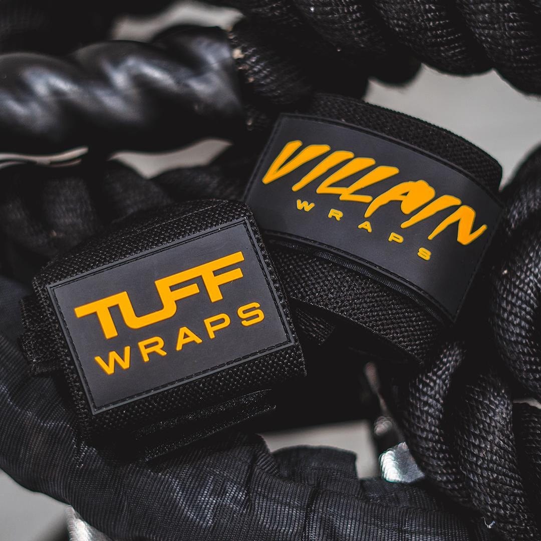 24&quot; Villain Wrist Wraps - Black &amp; Gold TuffWraps.com