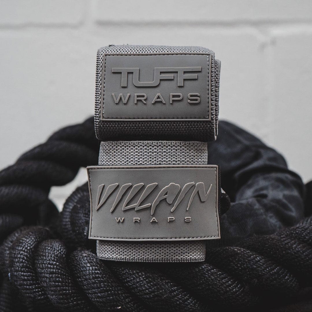 Solid Gray Villain Wrist Wraps 24&quot; TuffWraps.com