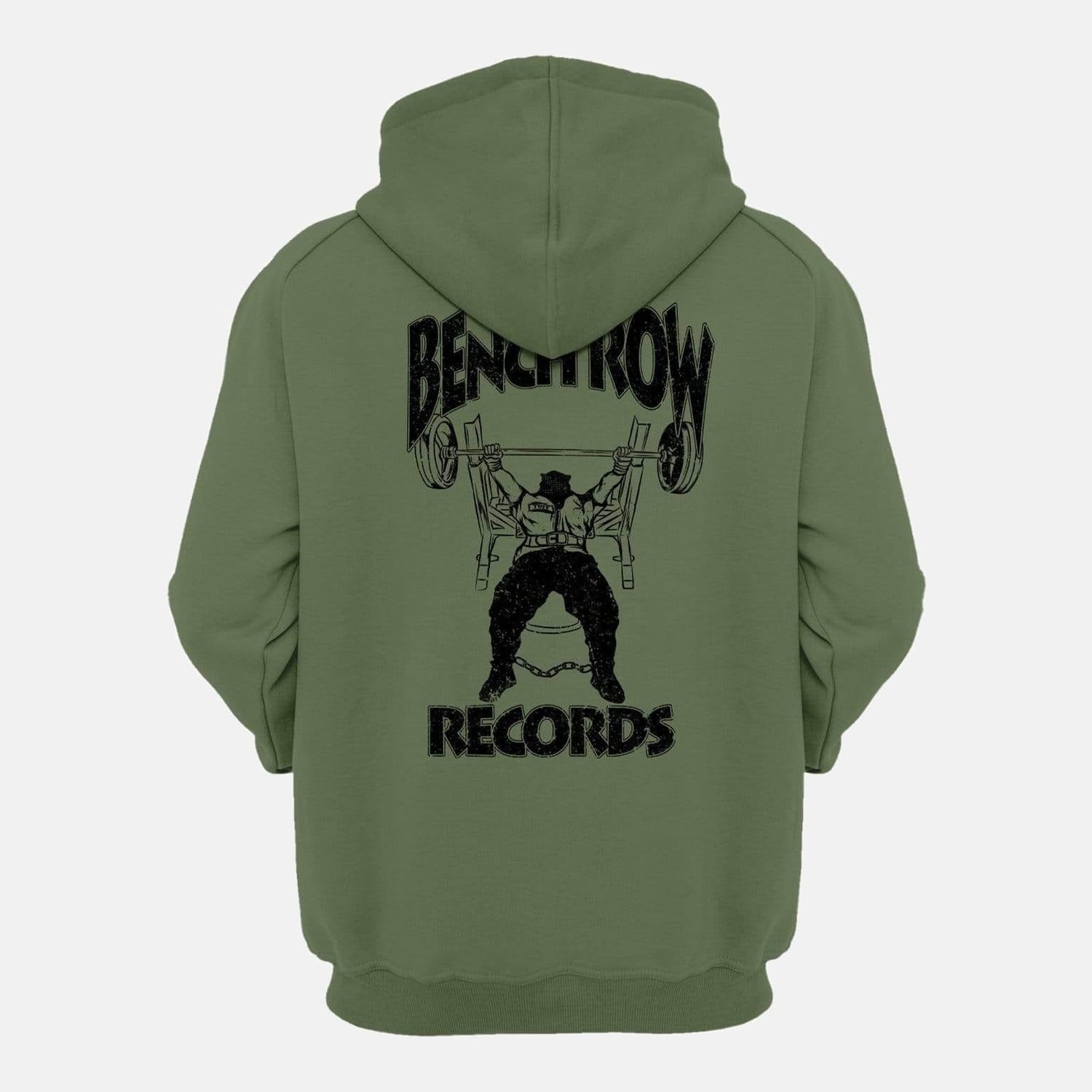 Bench Row Records Hooded Sweatshirt Military Green / XS / 1 TuffWraps.com