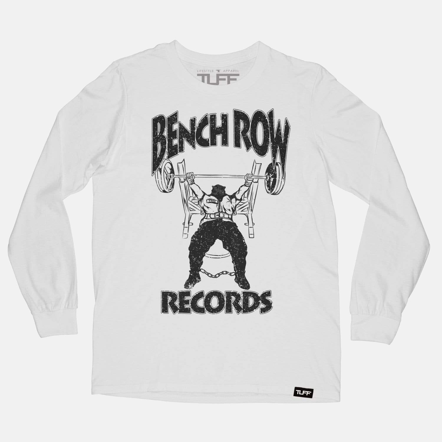 Bench Row Records Long Sleeve Tee White / S / 1 TuffWraps.com