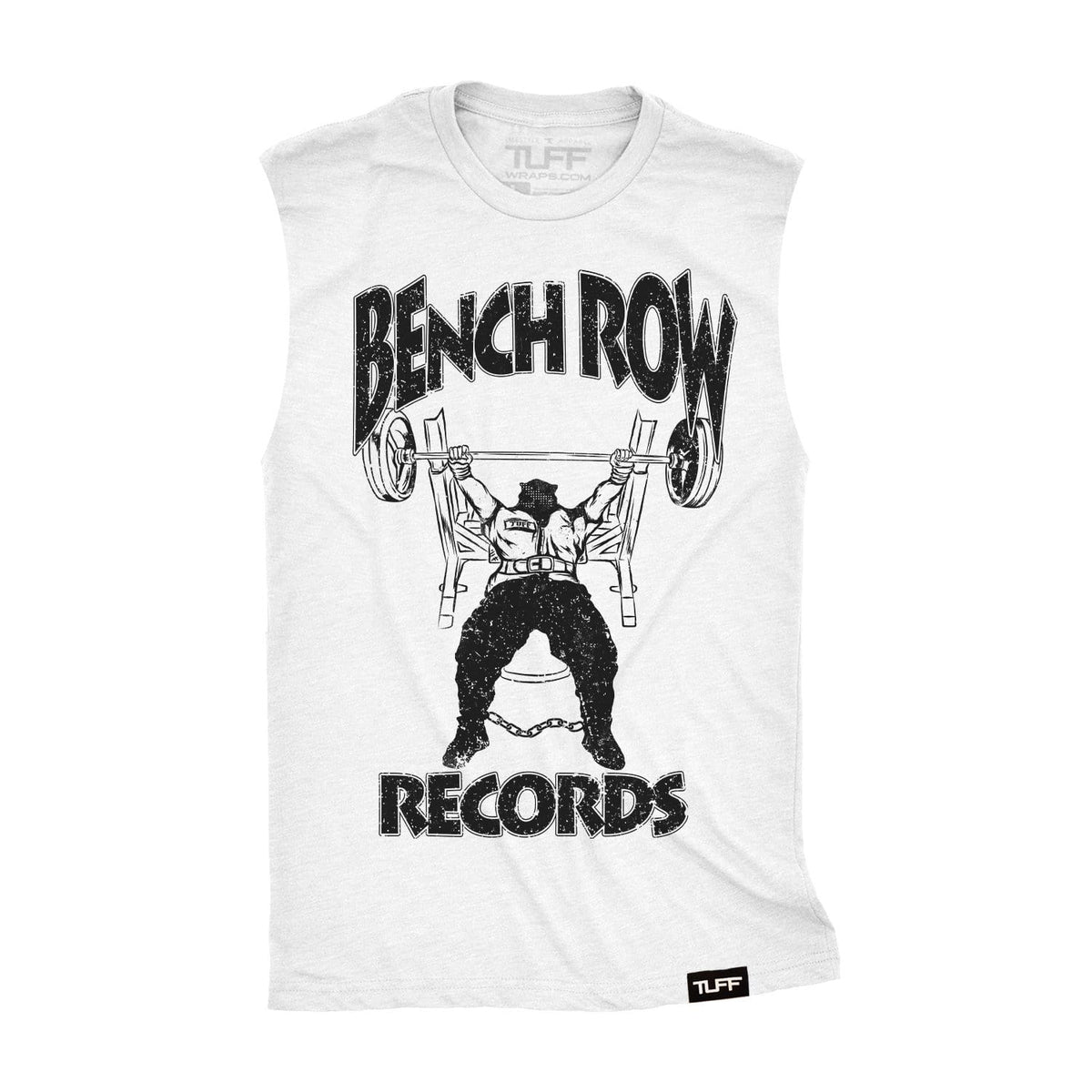 Bench Row Records Raw Edge Muscle Tank S / White TuffWraps.com