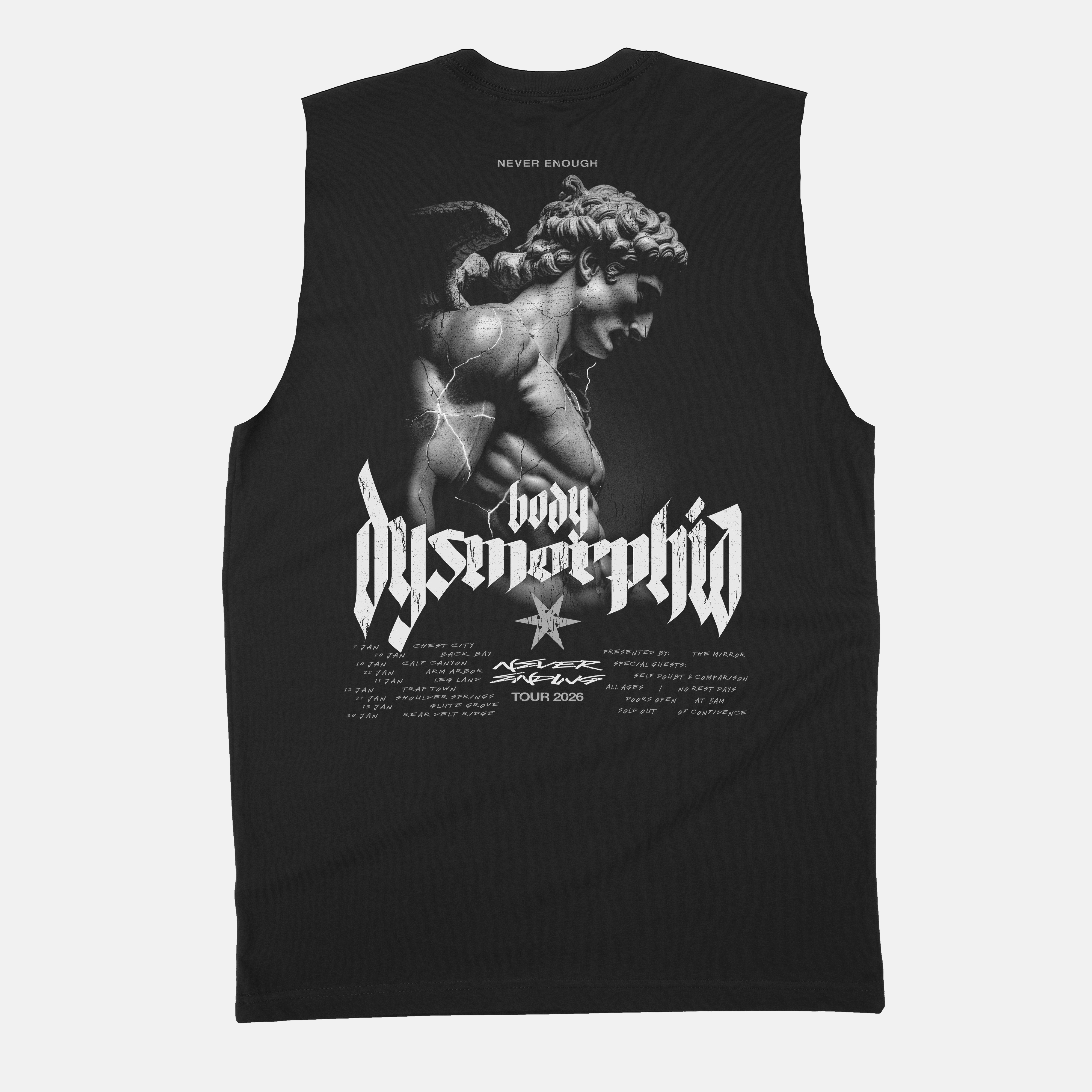 Body Dysmorphia World Tour Raw Edge Muscle Tank Black / S TuffWraps.com