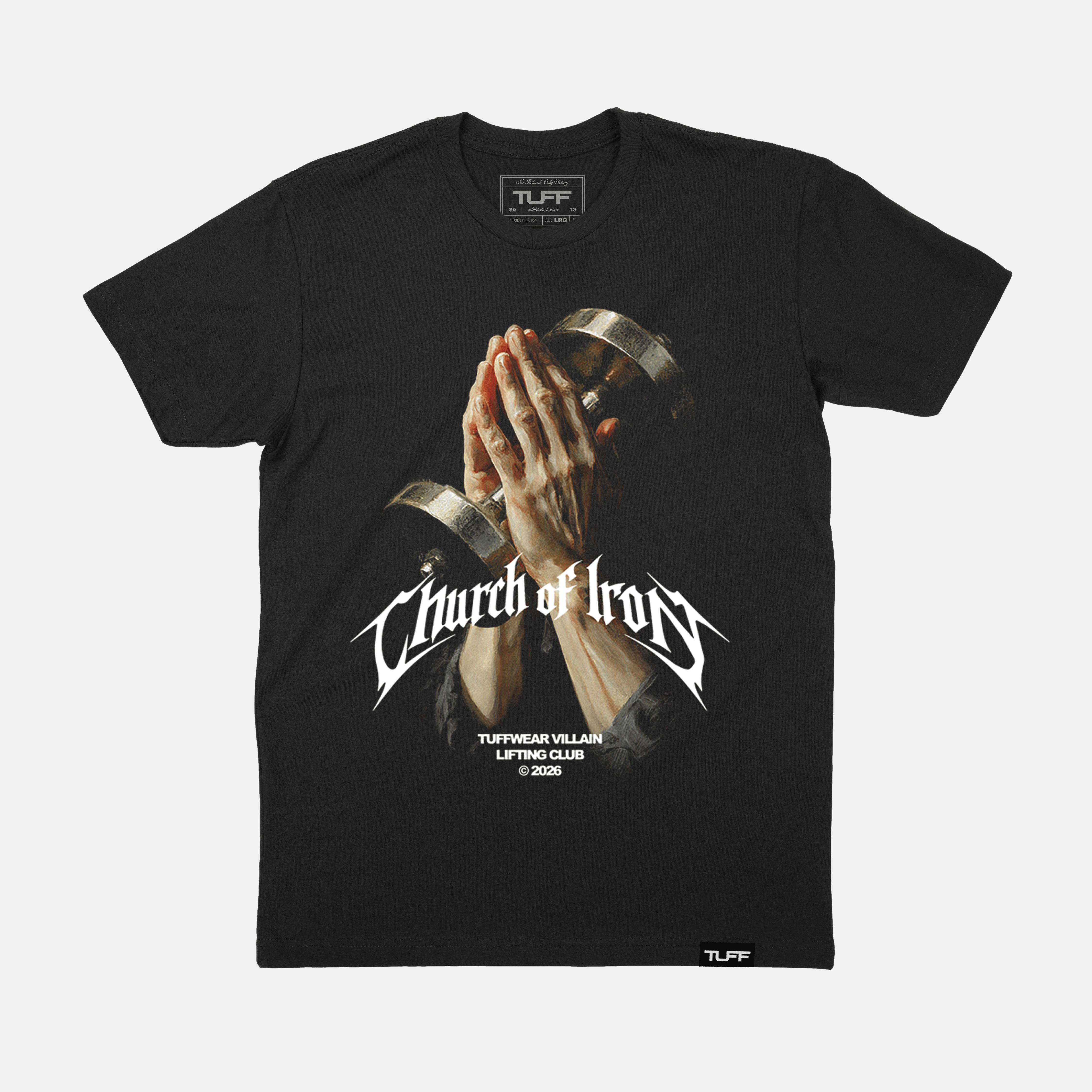 Church of Iron Tee Athletic / Black / S TuffWraps.com