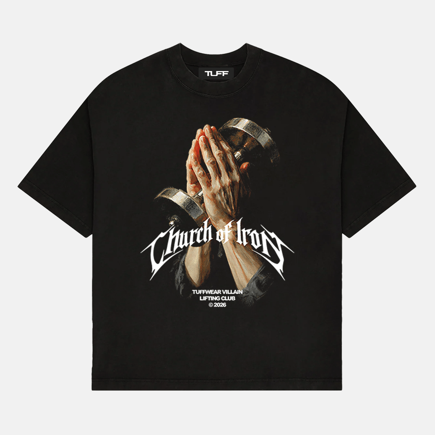 Church of Iron Tee Oversized / Black / S TuffWraps.com