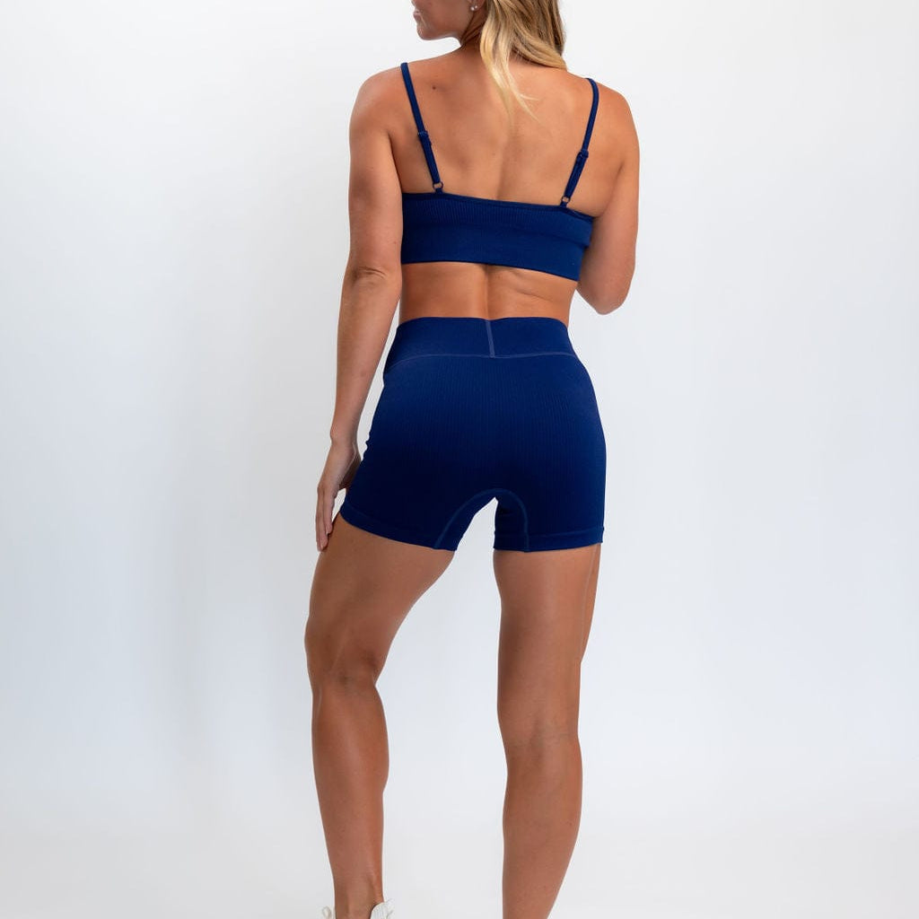 Classic Ribbed Biker Shorts - Blue TuffWraps.com