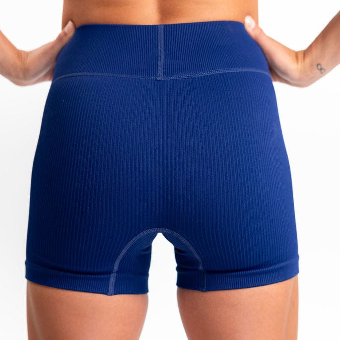 Classic Ribbed Biker Shorts - Blue TuffWraps.com
