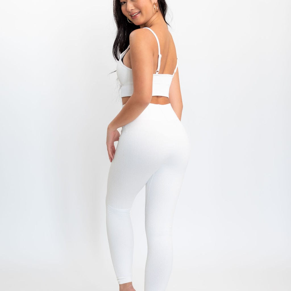 Classic Ribbed Leggings - White TuffWraps.com