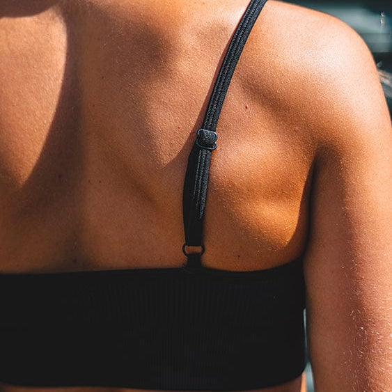 Classic Ribbed Sports Bra - Black TuffWraps.com