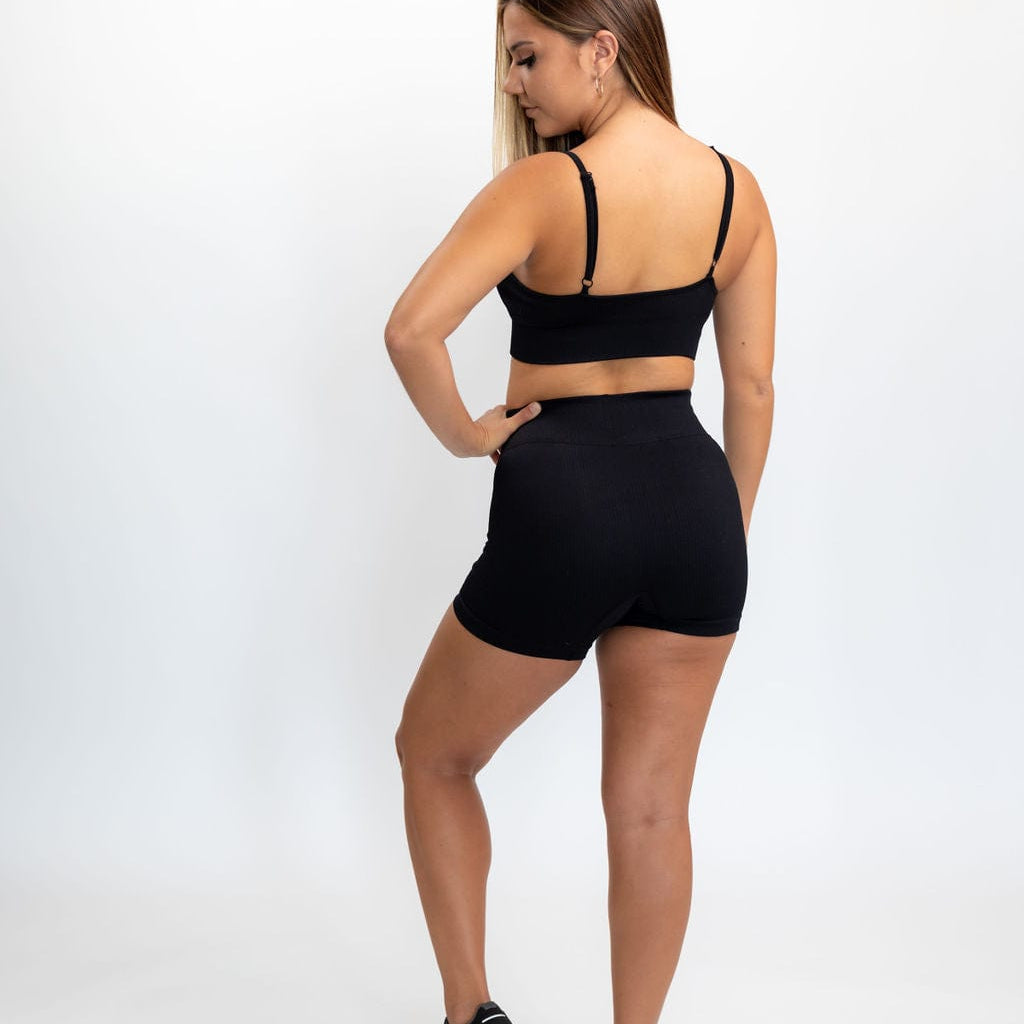 Classic Ribbed Sports Bra - Black TuffWraps.com