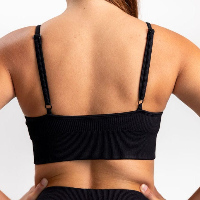 Classic Ribbed Sports Bra - Black TuffWraps.com