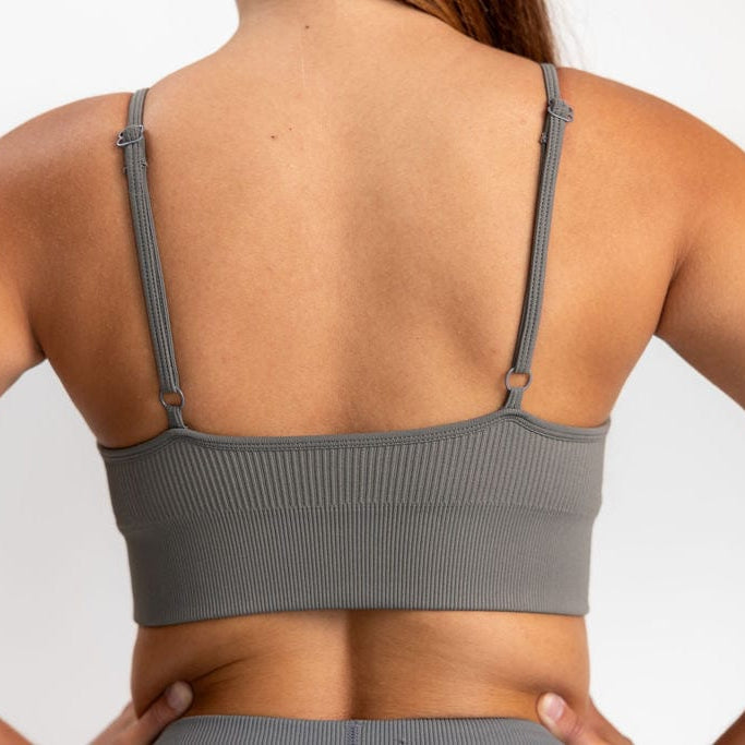 Classic Ribbed Sports Bra - Gray TuffWraps.com