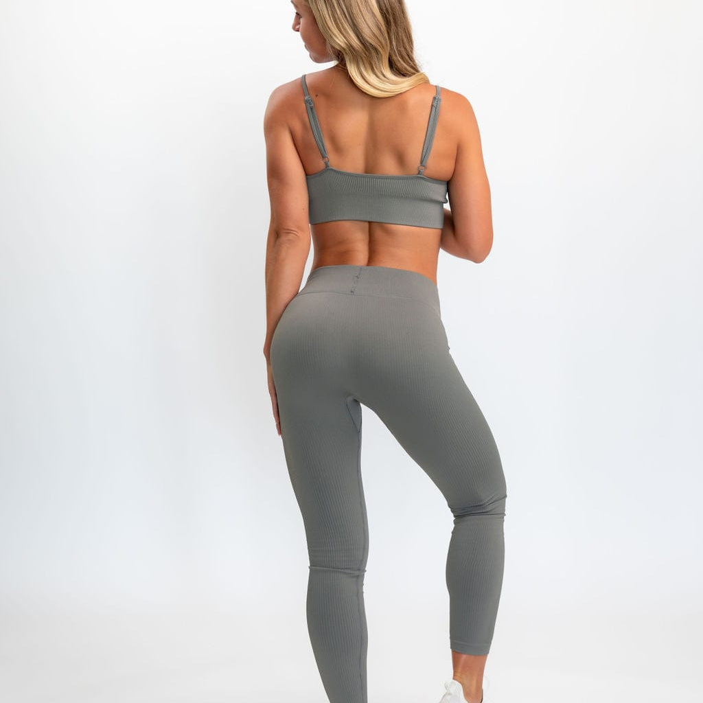Classic Ribbed Sports Bra - Gray TuffWraps.com