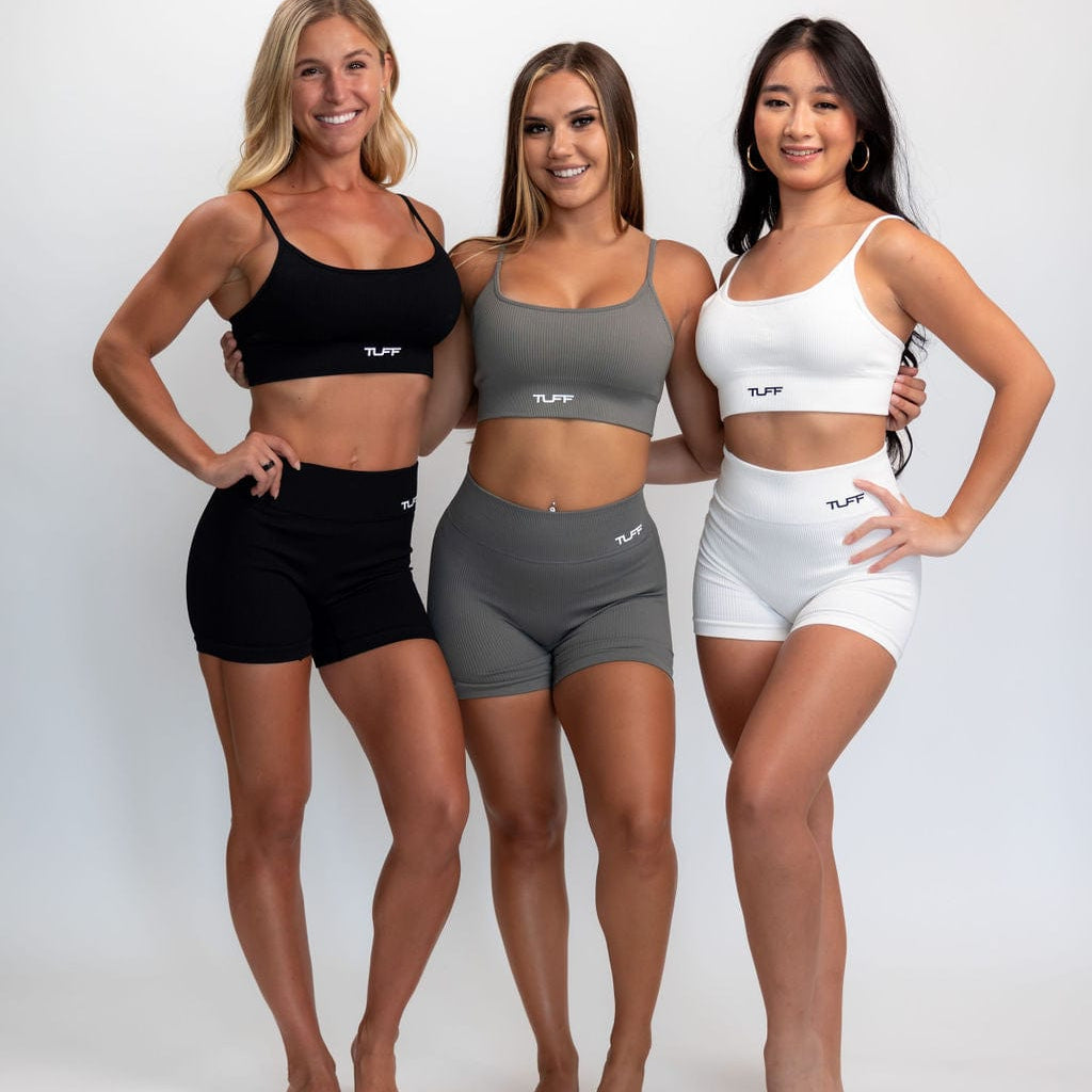 Classic Ribbed Sports Bra - White TuffWraps.com