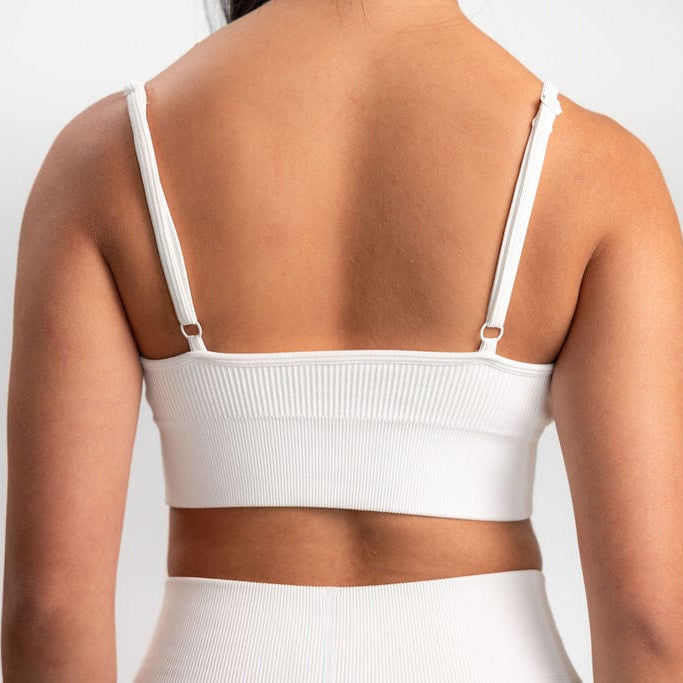 Classic Ribbed Sports Bra - White TuffWraps.com