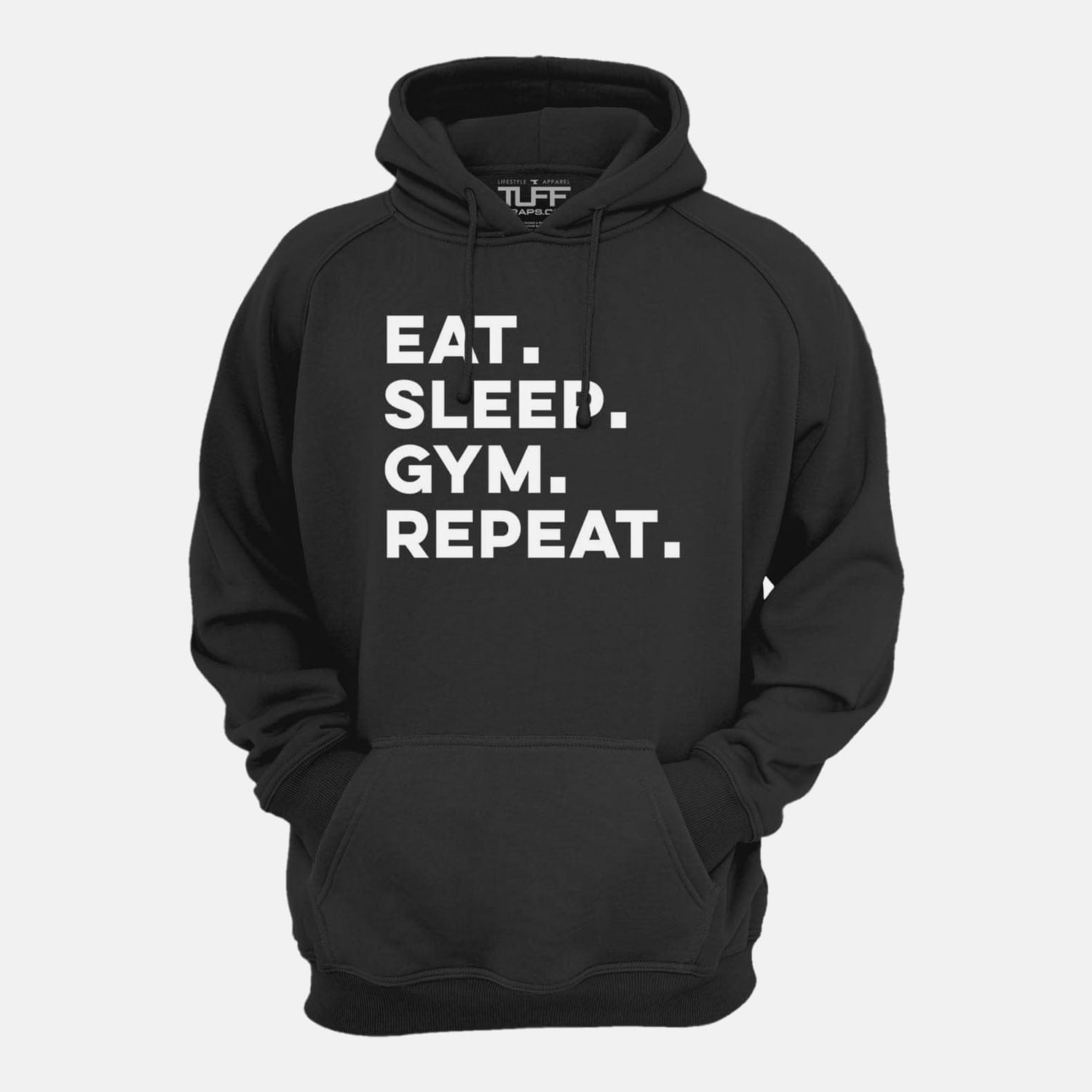 Eat. Sleep. Gym. Repeat. Hooded Sweatshirt Black / XS TuffWraps.com