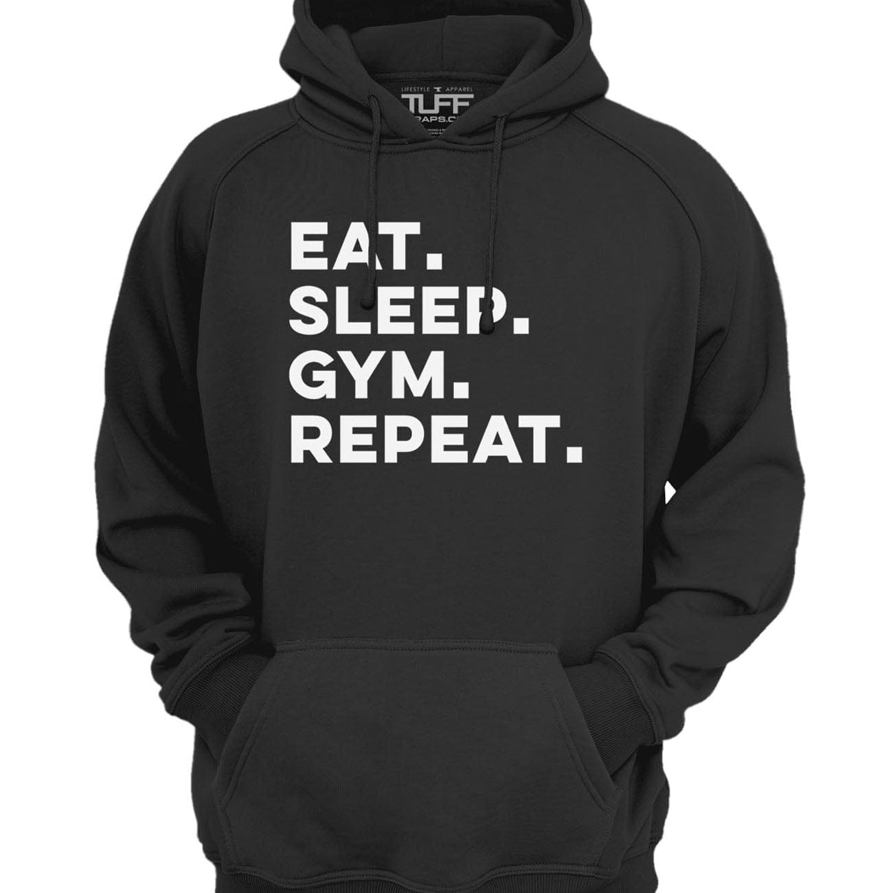 Eat. Sleep. Gym. Repeat. Hooded Sweatshirt XS / Black TuffWraps.com