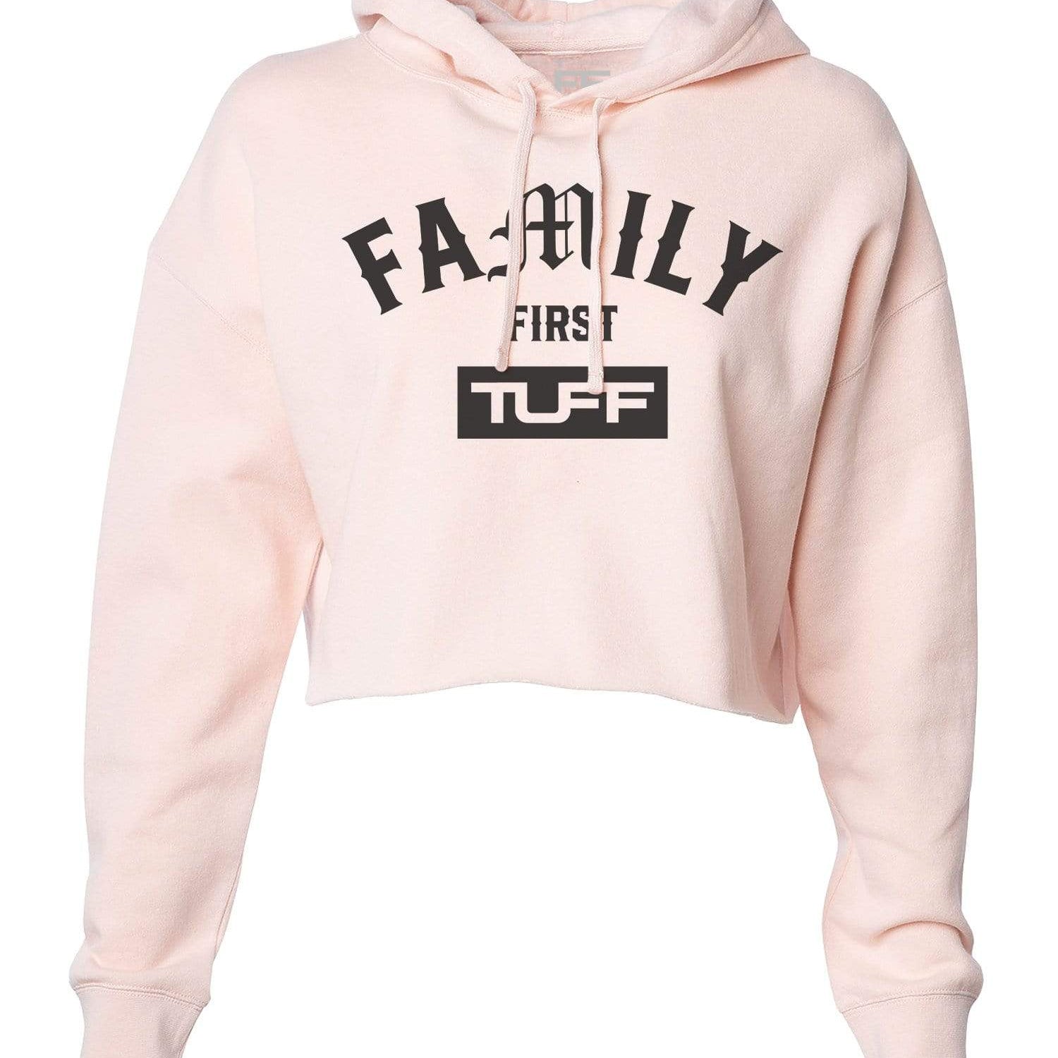 Family First Hooded Cropped Fleece S / Peach TuffWraps.com