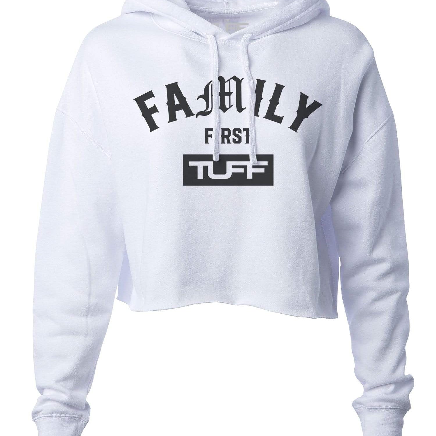 Family First Hooded Cropped Fleece S / White TuffWraps.com