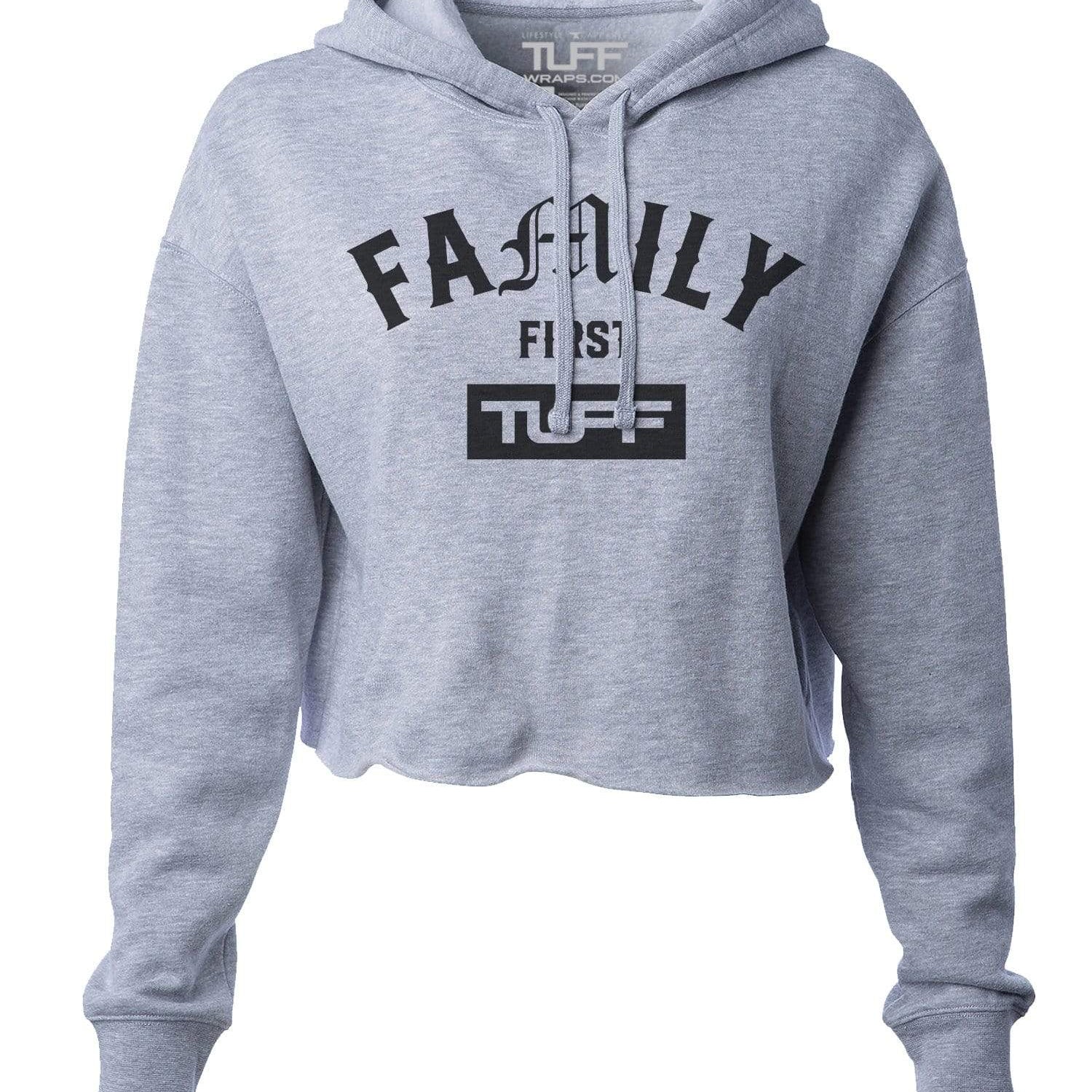 Family First Hooded Cropped Fleece XS / Heather Gray TuffWraps.com