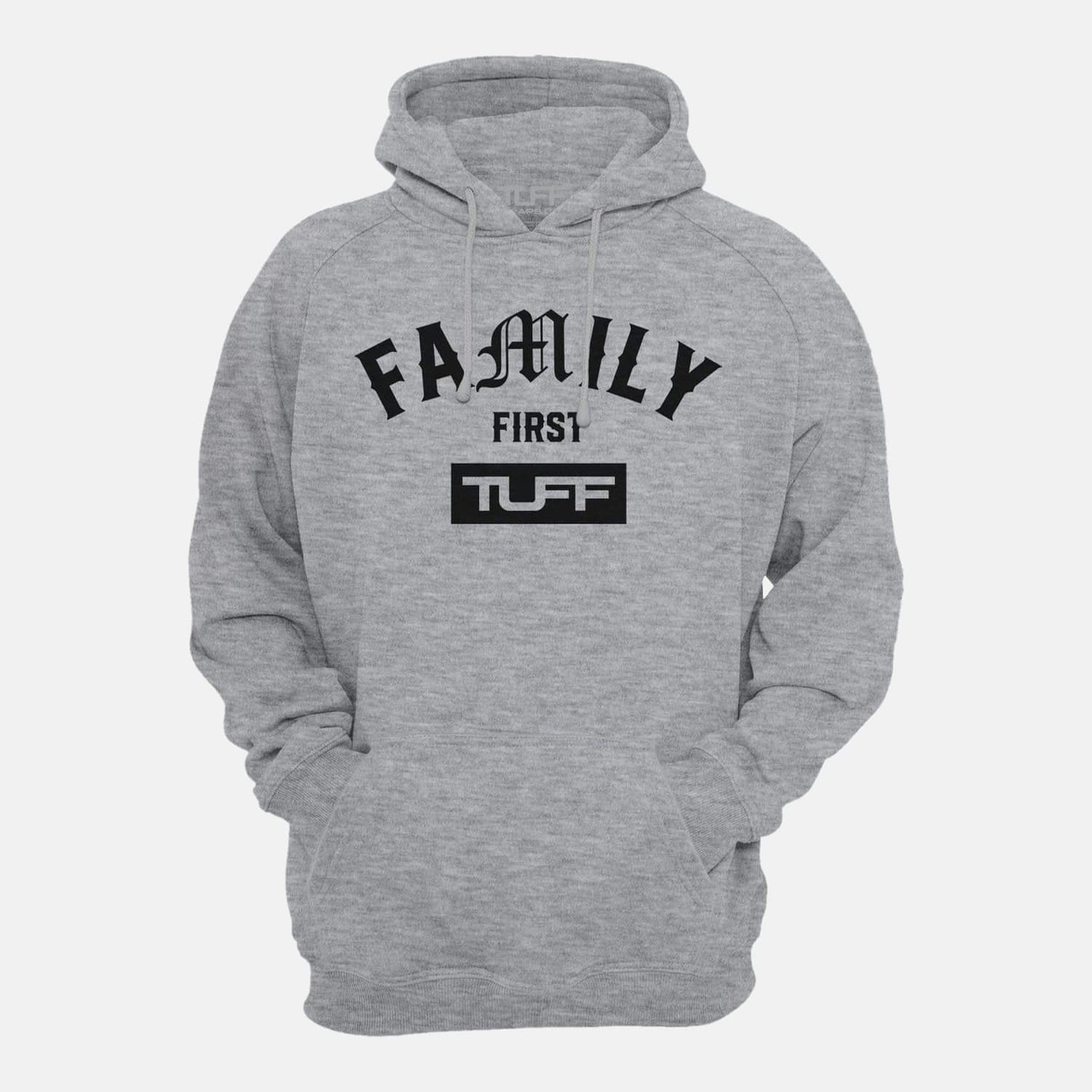 Family First Hooded Sweatshirt Gray / XS TuffWraps.com