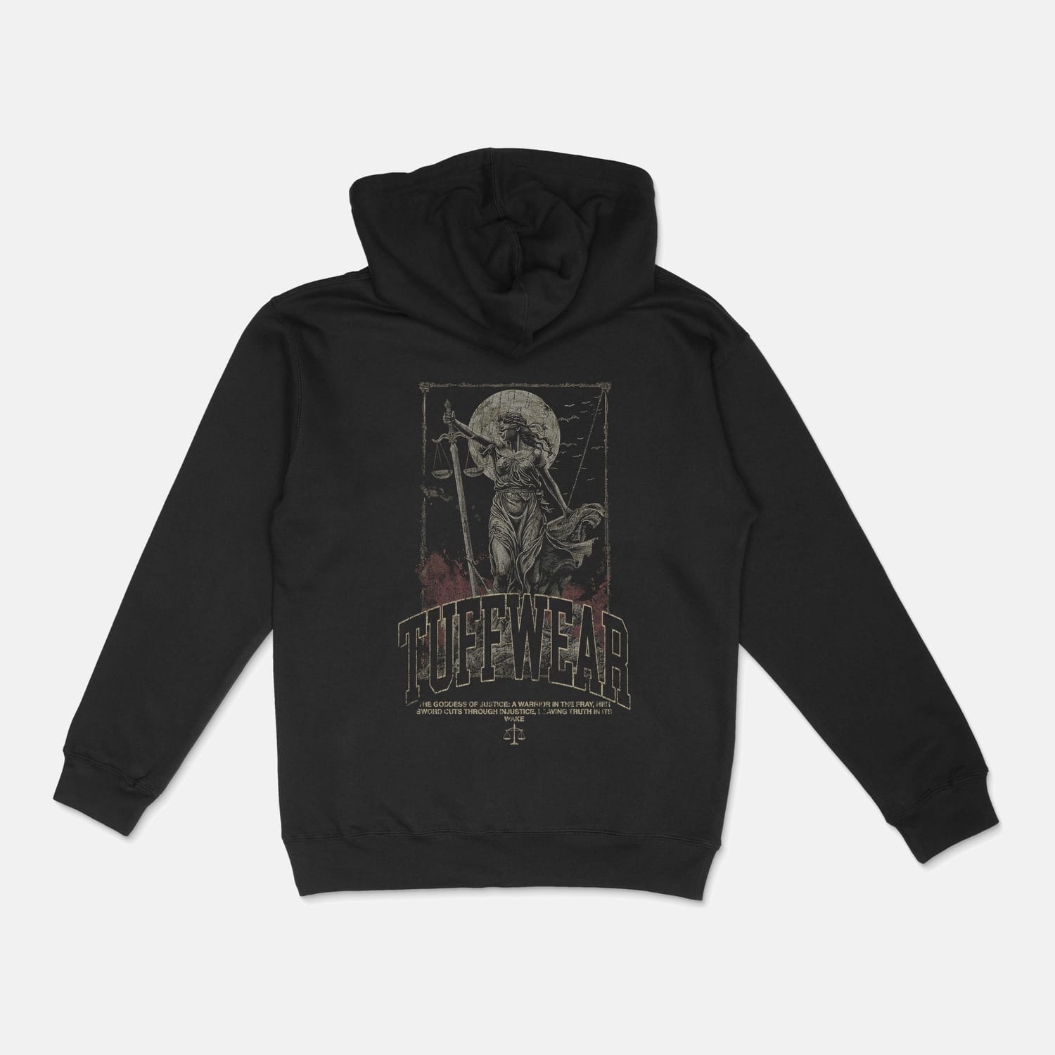 Goddess of Justice Hooded Sweatshirt TuffWraps.com