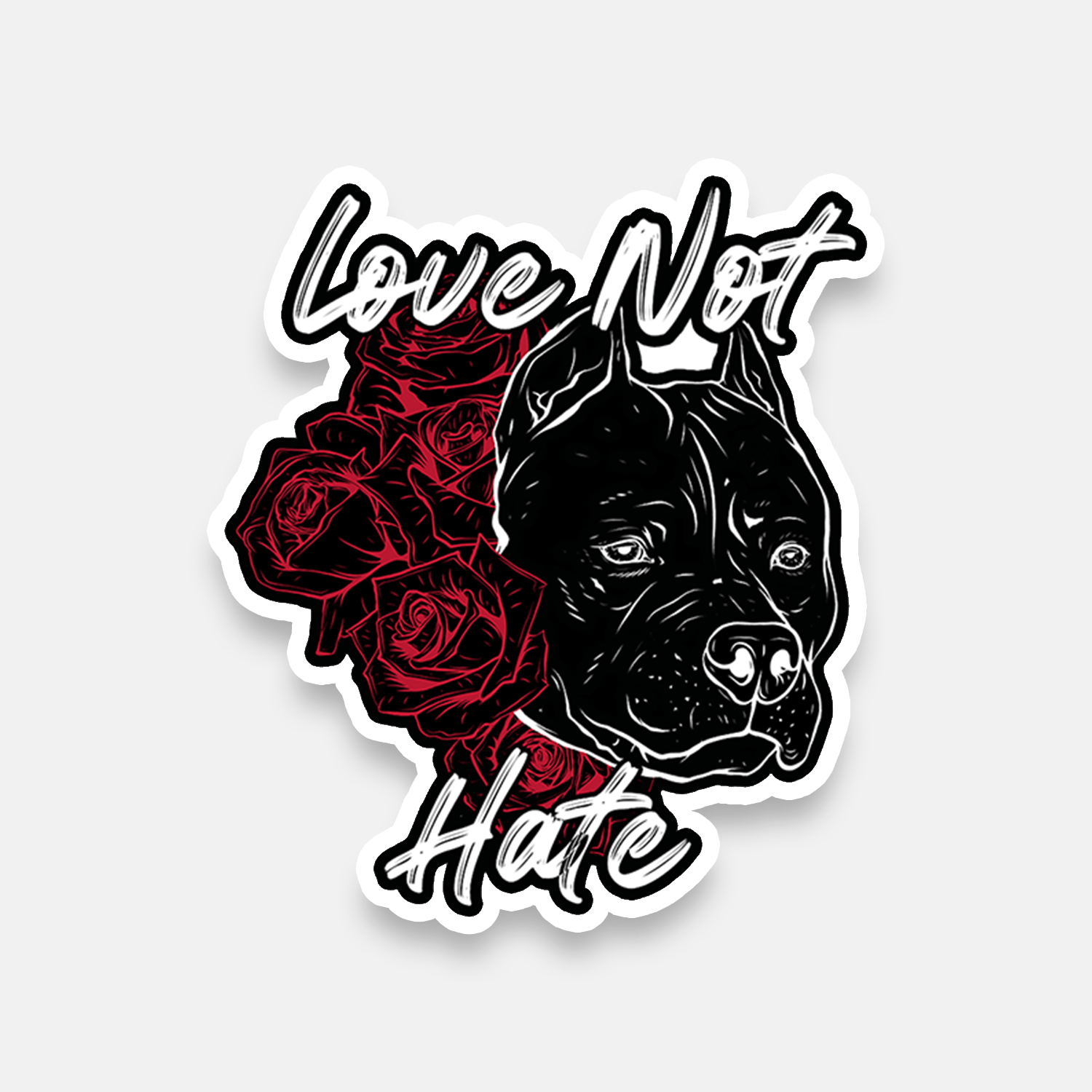 Love Not Hate Sticker TuffWraps.com