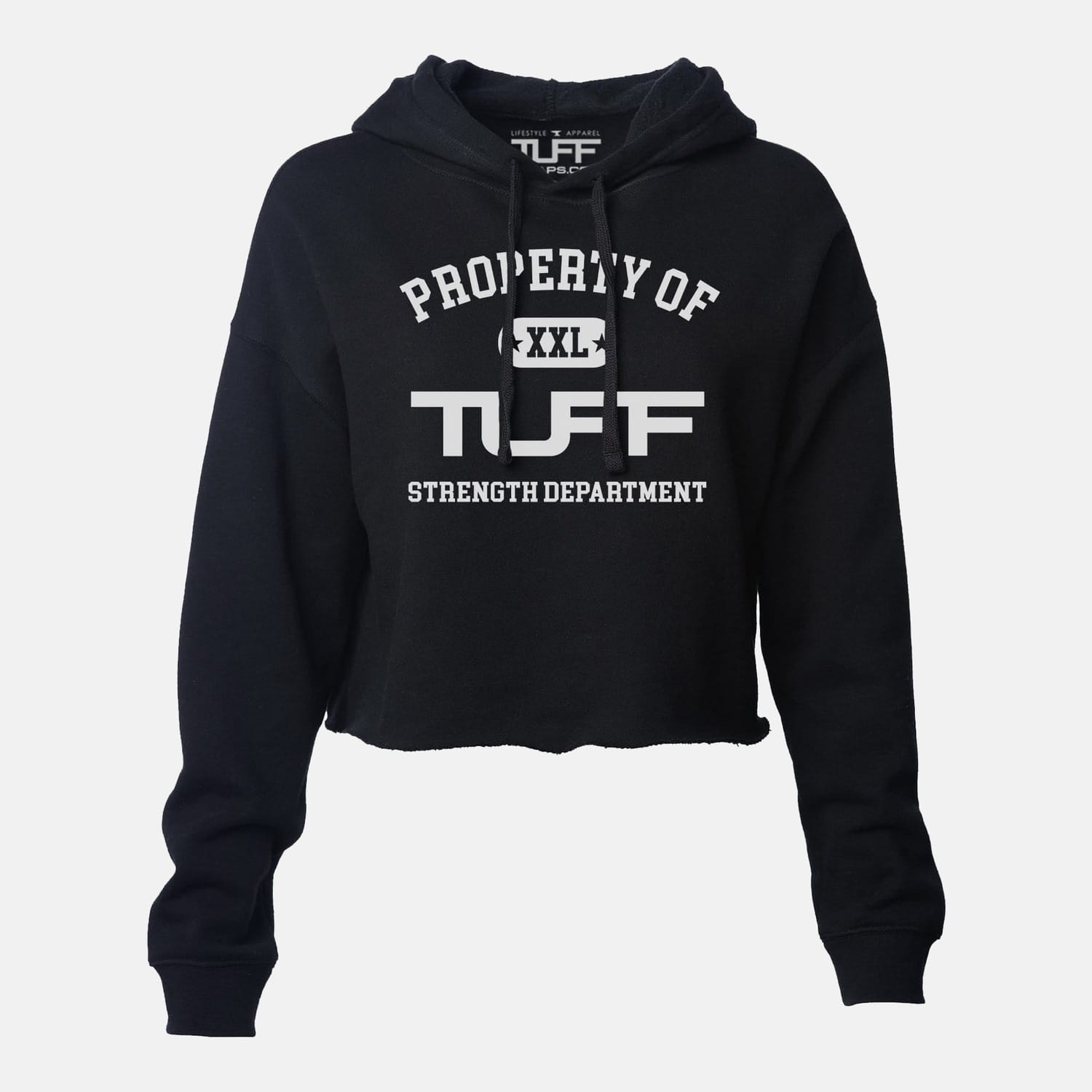 Property of TUFF Hooded Cropped Fleece Black / XS TuffWraps.com