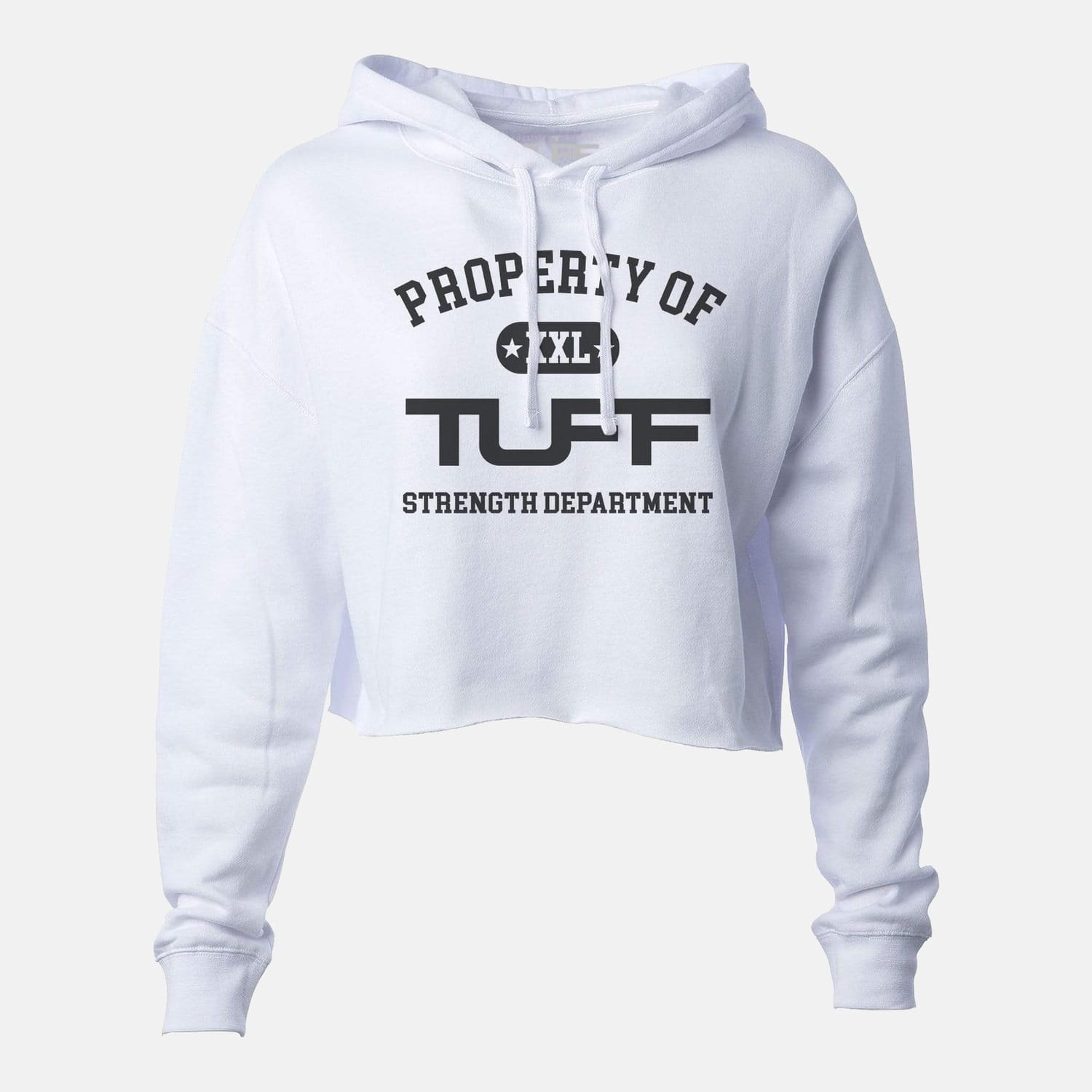Property of TUFF Hooded Cropped Fleece White / XS TuffWraps.com