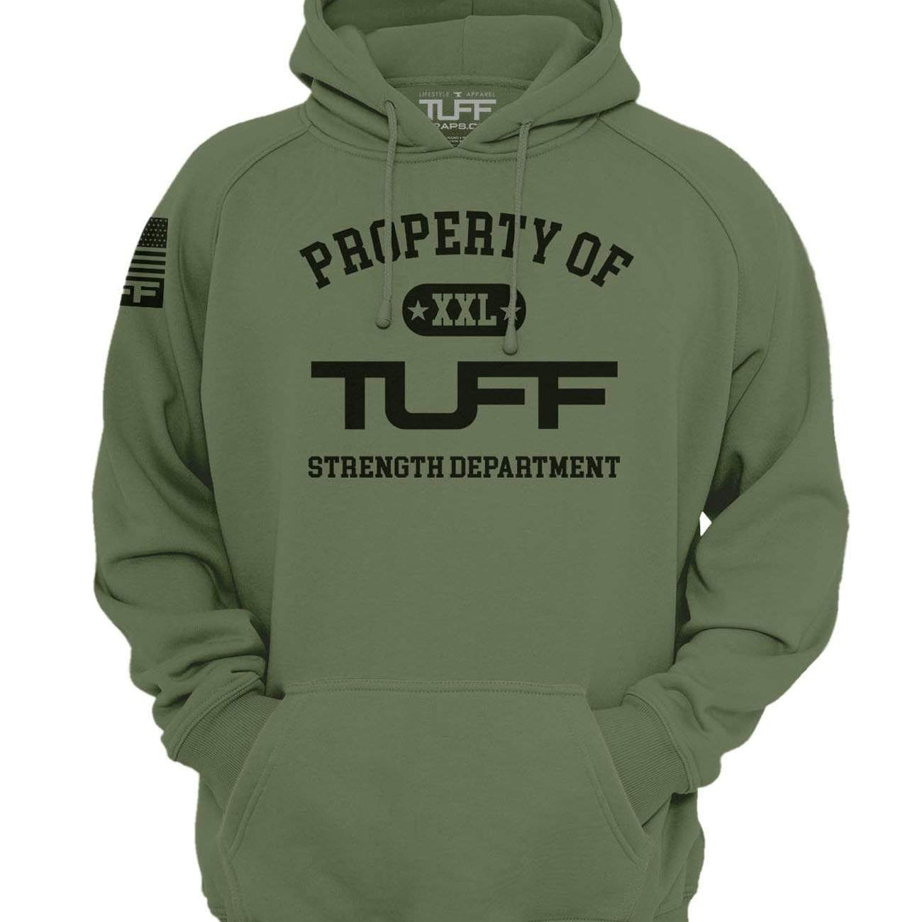 Property of TUFF Hooded Sweatshirt XS / Military Green TuffWraps.com