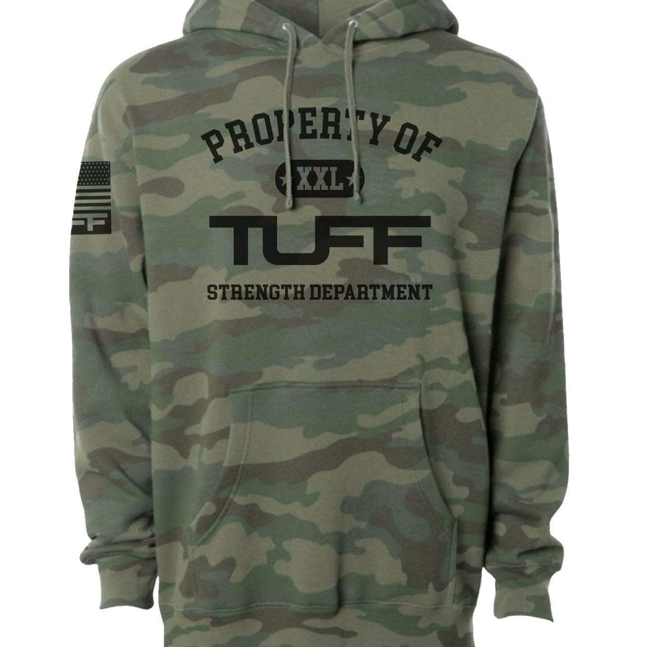 Property of TUFF Hooded Sweatshirt XS / Woodland Camo TuffWraps.com