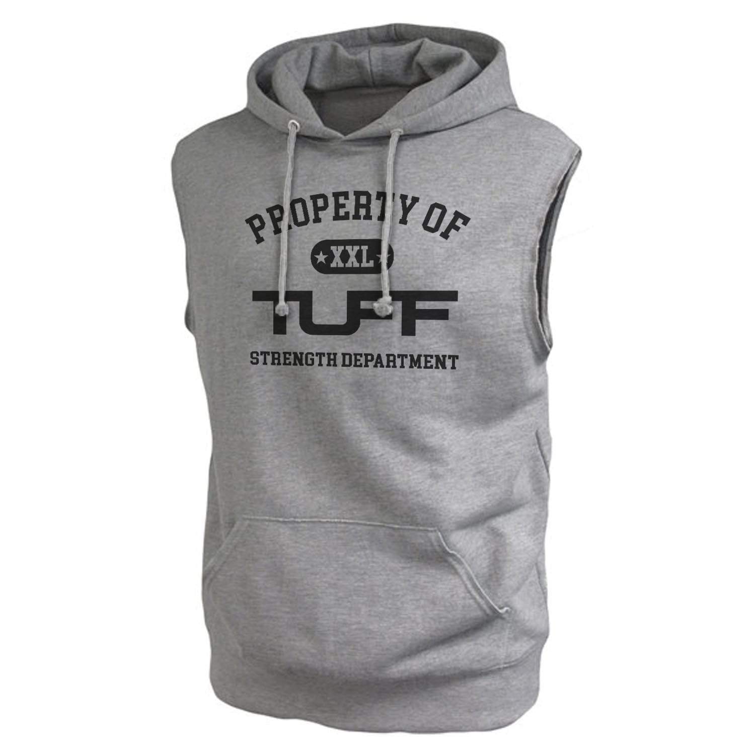Property of TUFF Muscle Hooded Fleece S / Heather Gray TuffWraps.com