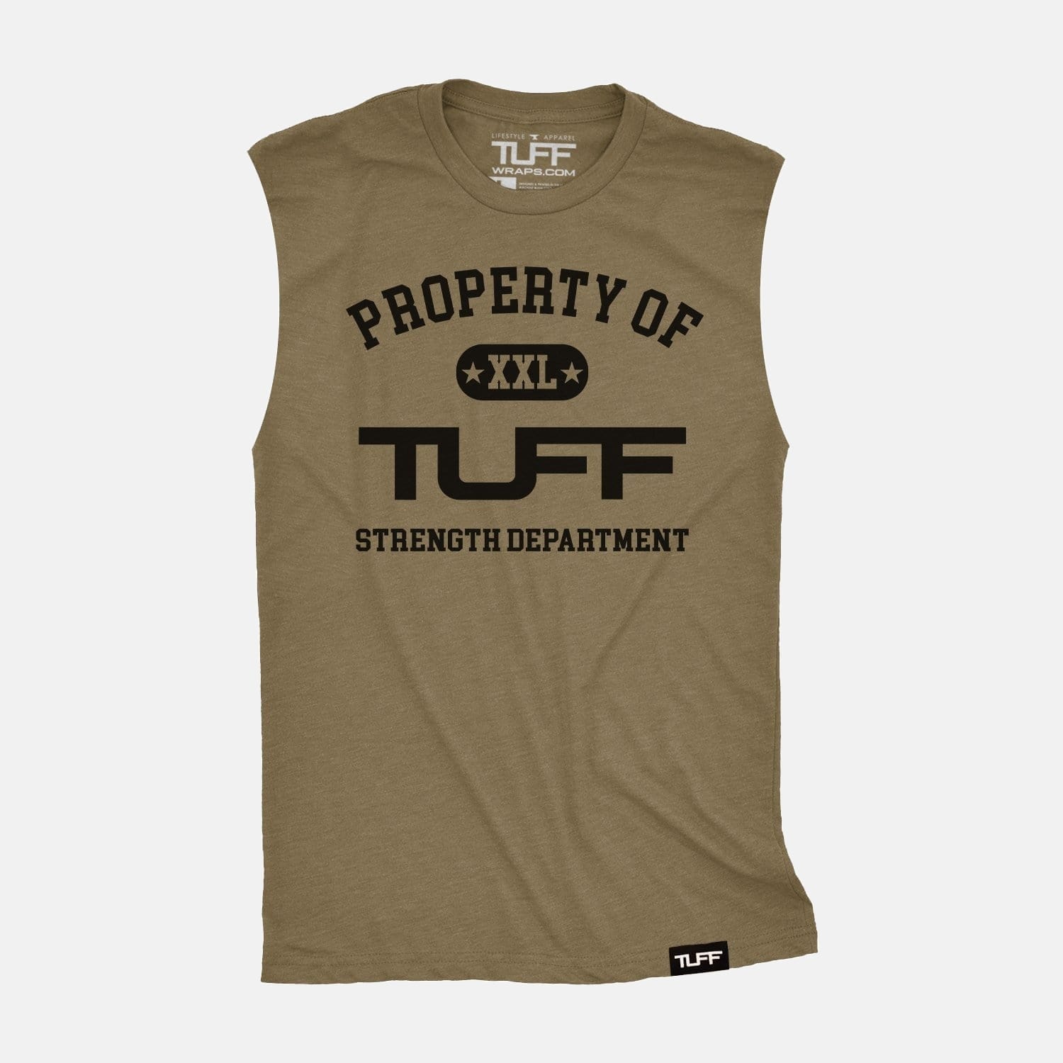 Property of TUFF Raw Edge Muscle Tank Military Green / S TuffWraps.com