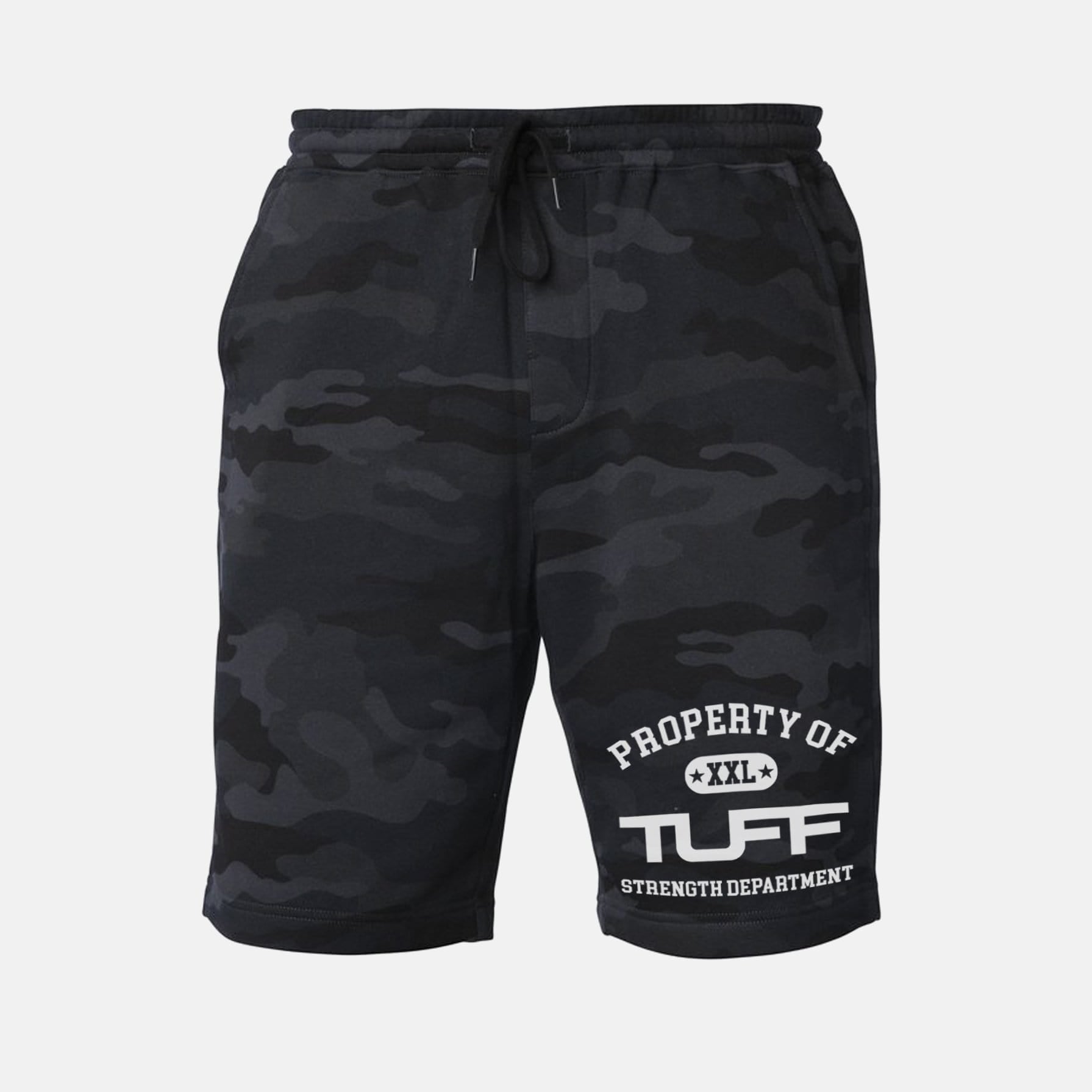 Property of TUFF Tapered Fleece Shorts Black Camo / XS TuffWraps.com