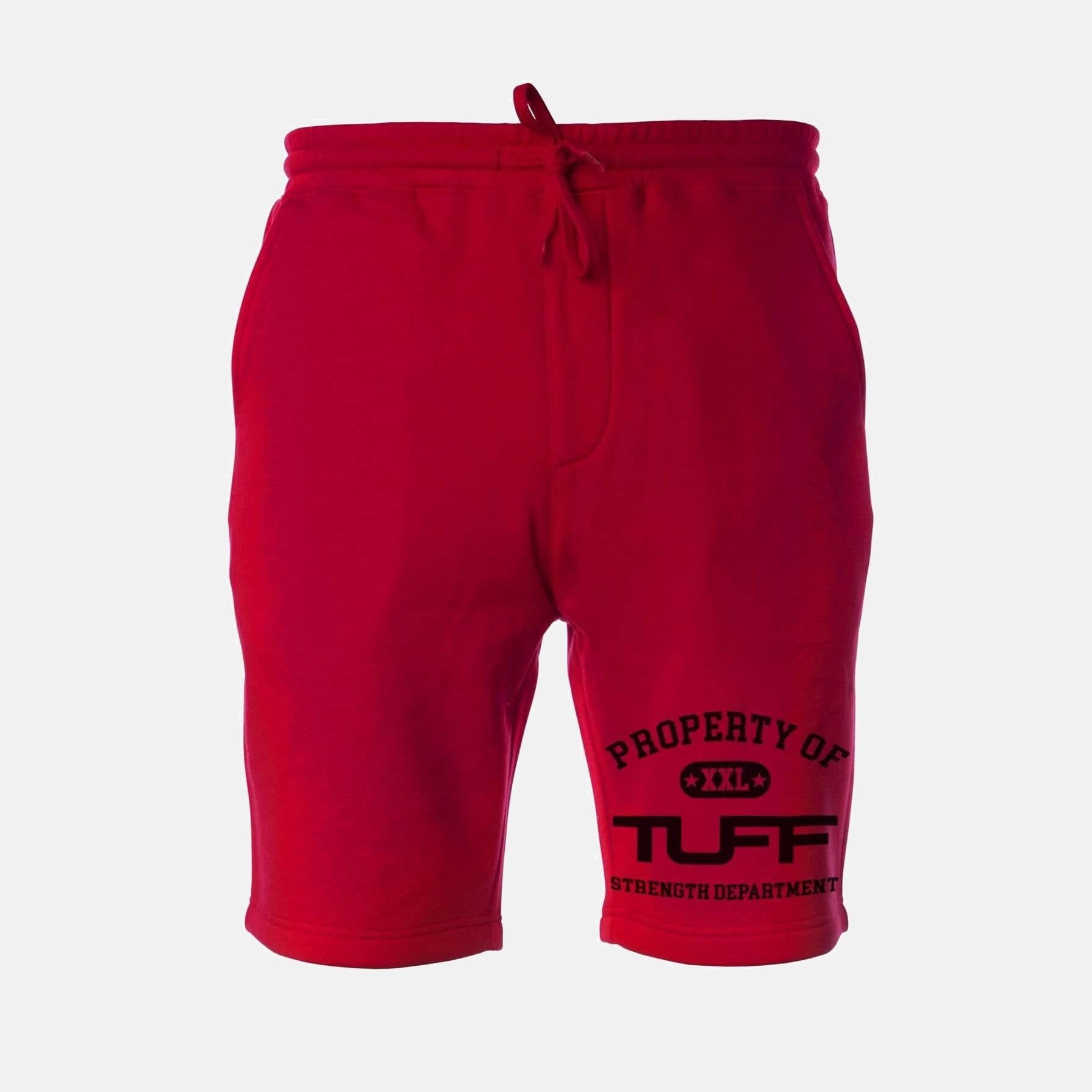 Property of TUFF Tapered Fleece Shorts Red / XS TuffWraps.com