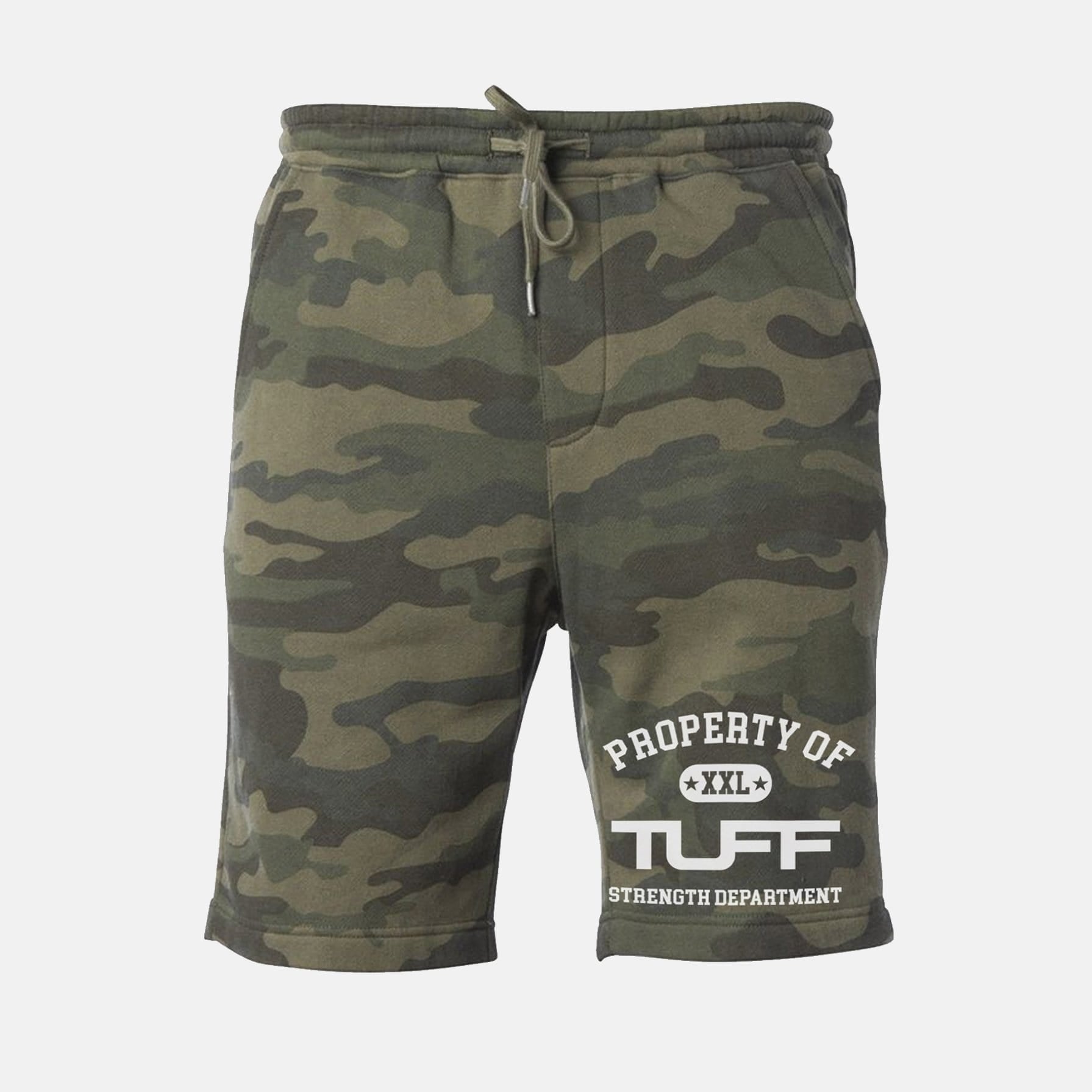 Property of TUFF Tapered Fleece Shorts Woodland Camo / XS TuffWraps.com