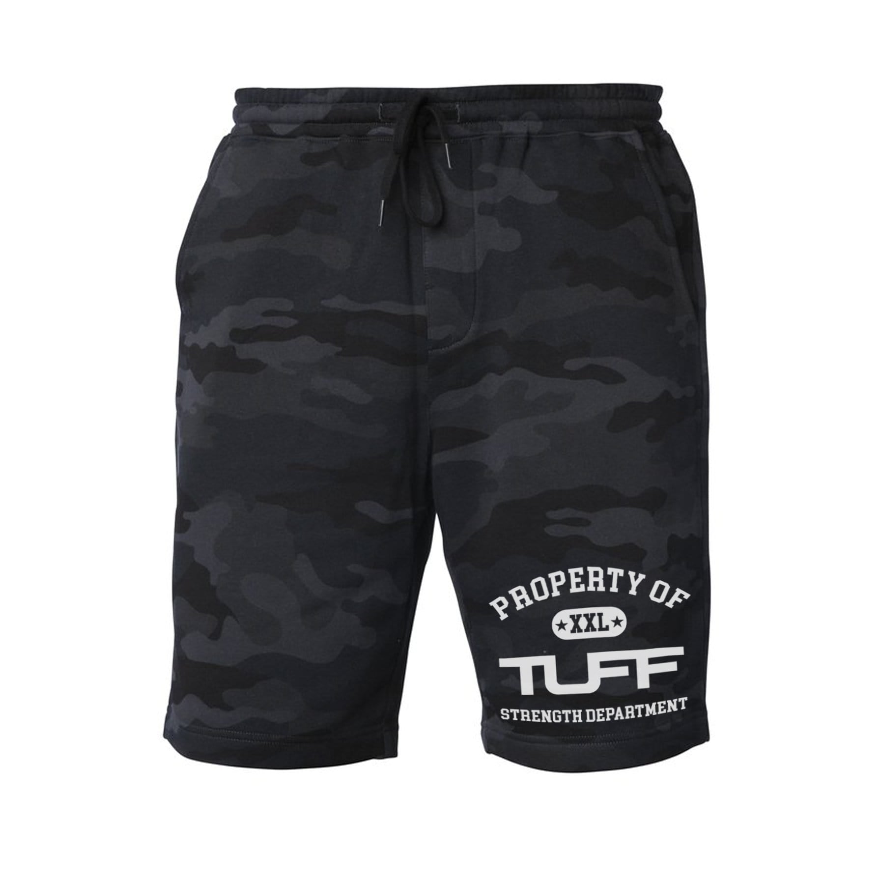 Property of TUFF Tapered Fleece Shorts XS / Black Camo TuffWraps.com