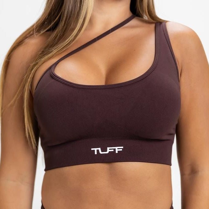 Sleek Skinny Strap Sports Bra - Brown S TuffWraps.com
