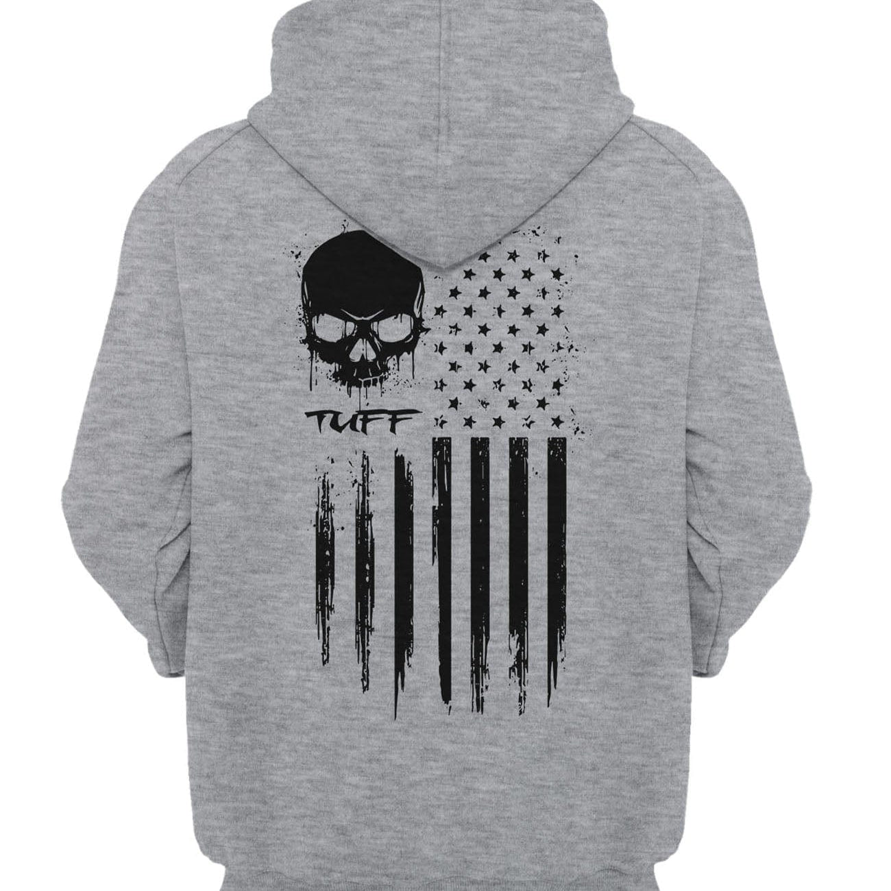TUFF Skull Flag Hooded Sweatshirt XS / Gray TuffWraps.com