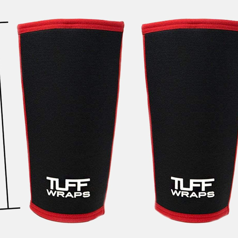 TUFF 7mm Competition Knee Sleeves (Black/Red) TuffWraps.com
