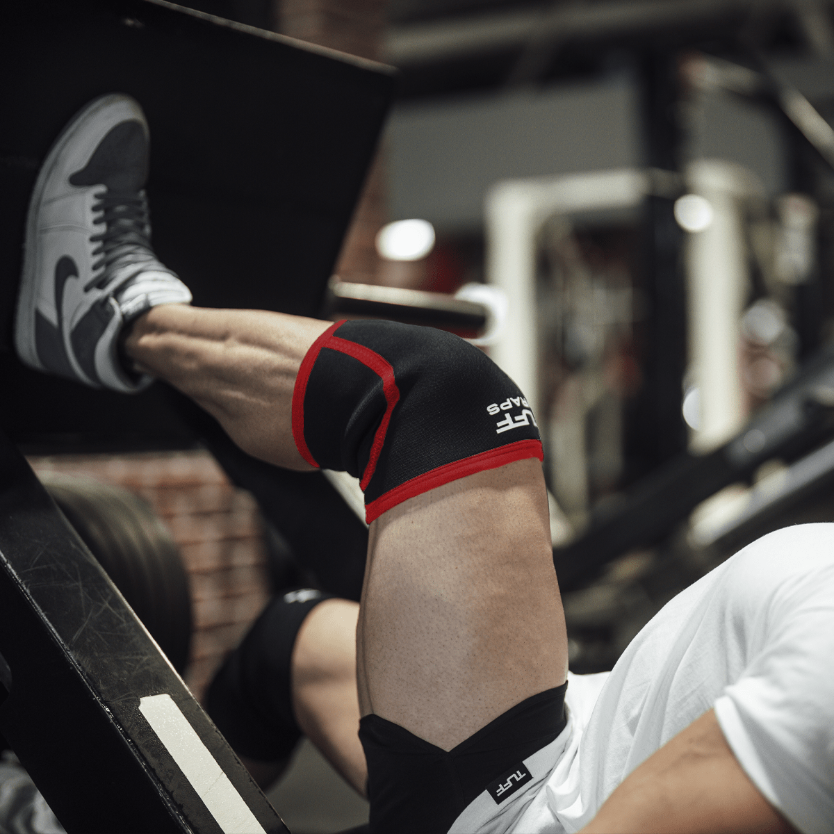 TUFF 7mm X-Training Knee Sleeves (Black/Red) TuffWraps.com